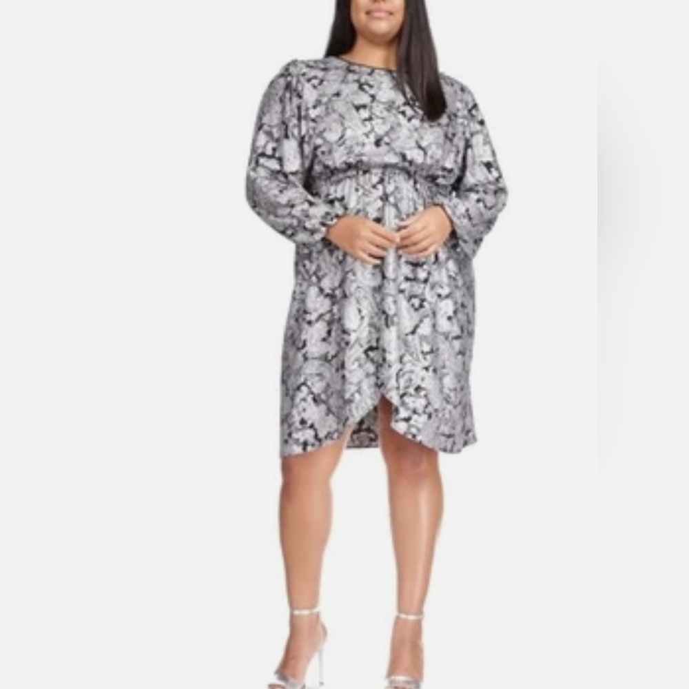 MICHAEL Michael Kors NWT Paisley Long Sleeve Flounce Dress